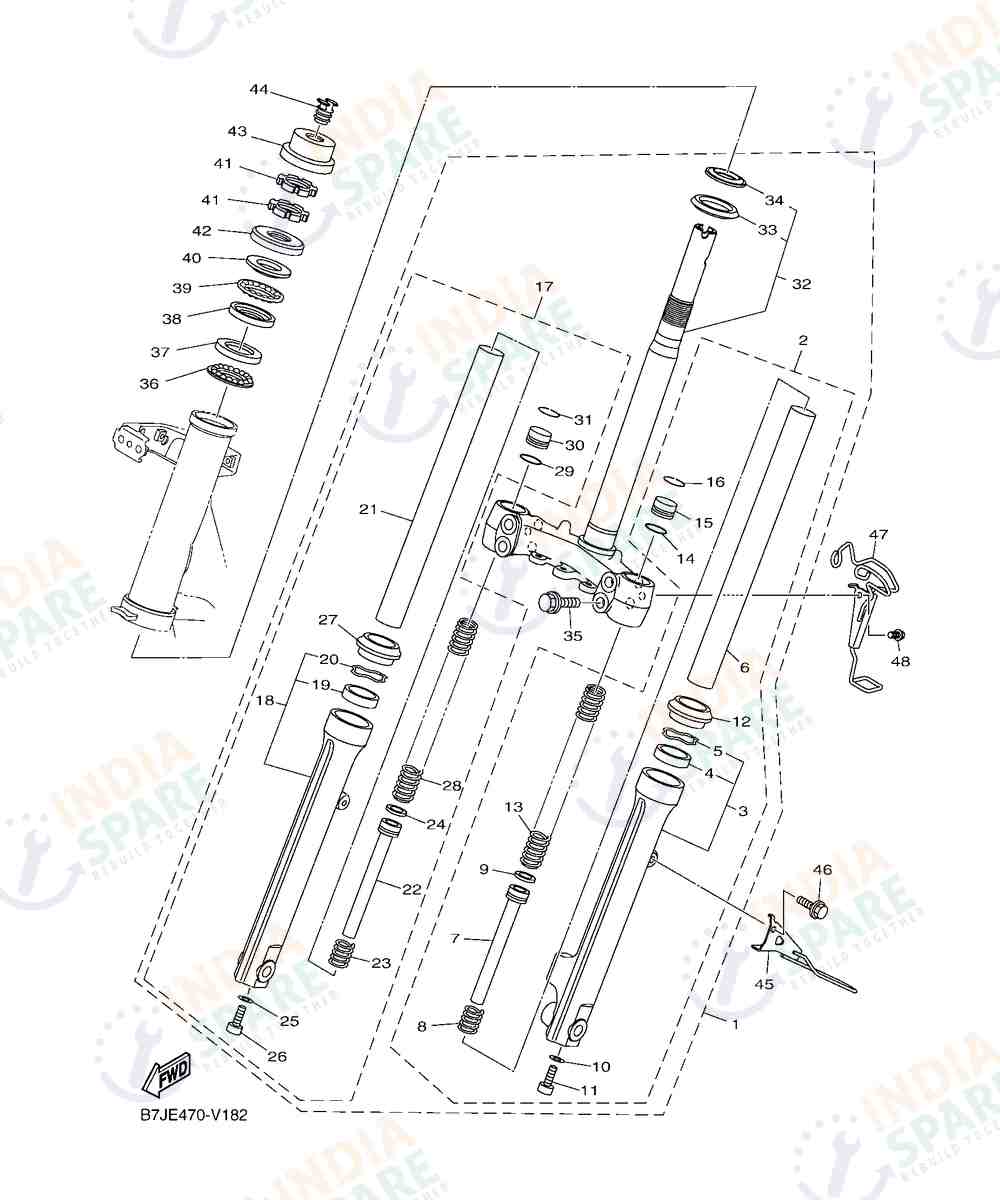 YAMAHA BGPK Fascino 125CC Drum Series FRONT FORK